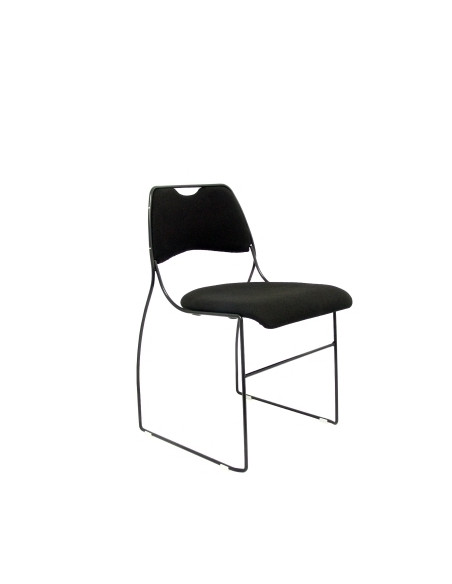 SILLA PIQUERAS Y CRESPO HV CONFIDENTE ESTRUCTURA NEGRA ASIENTO Y RESPALDO TAPIZADO BALI NEGRO