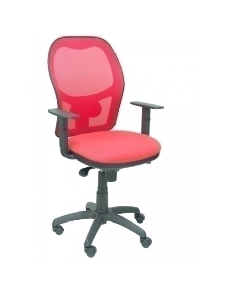 SILLA PIQUERAS Y CRESPO JORQUERA BRAZOS REGULABLES MECANISMO SINCRO CON REGULADOR DE TENSION RESPALDO DE MALLA ROJA  Y ASIENTO T