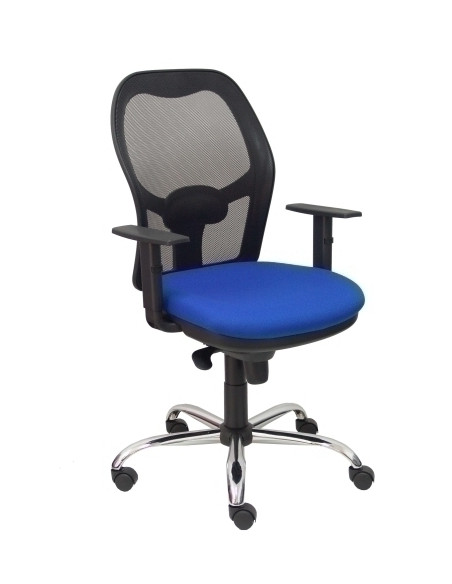 SILLA PIQUERAS Y CRESPO JORQUERA BRAZOS REGULABLES MECANISMO SINCRO RUEDAS NYLON RESPALDO DE MALLA NEGRA BASE CROMADA Y ASIENTO 