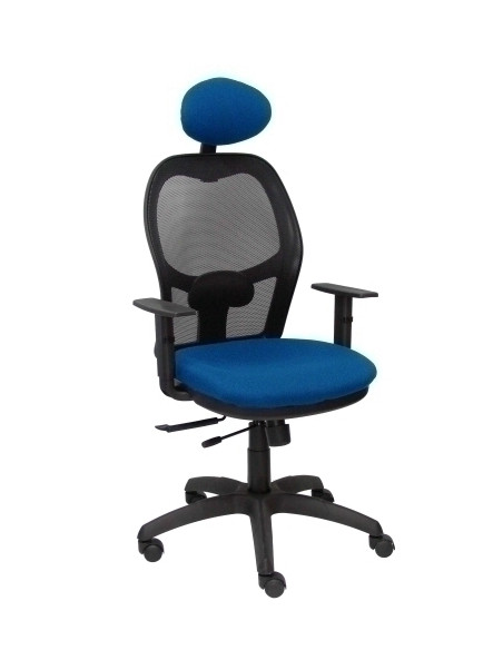SILLA PIQUERAS Y CRESPO JORQUERA BRAZOS Y CABECERO REGULABLES MECANISMO SINCRO CON TRASLACK RUEDAS NYLON RESPALDO DE MALLA NEGRA
