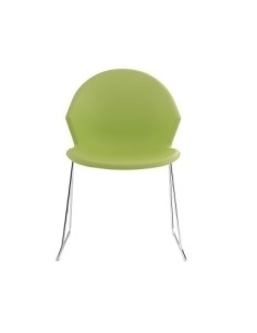 SILLA PIQUERAS Y CRESPO LORENZO CONFIDENTE ERGONOMICA APILABLE ESTRUCTURA CROMADA RESPALDO Y ASIENTO POLIPROPILENO VERDE