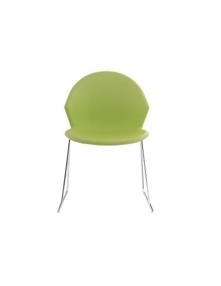 SILLA PIQUERAS Y CRESPO LORENZO CONFIDENTE ERGONOMICA APILABLE ESTRUCTURA CROMADA RESPALDO Y ASIENTO POLIPROPILENO VERDE