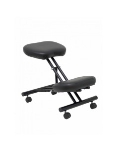 SILLA PIQUERAS Y CRESPO MAHORA FIJA ERGONOMICA RODILLERA REGULABLE EN ALTURA RUEDAS de NYLON TAPIZADO SIMILPIEL NEGRO