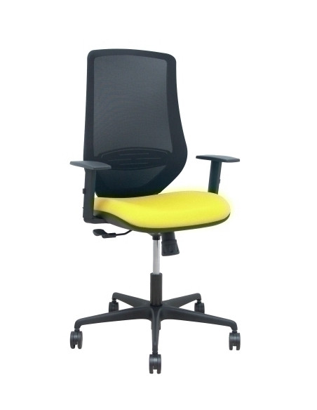 SILLA PIQUERAS Y CRESPO MARDOS BRAZOS REGULABLES ERGONOMICA MECANISMO BASCULANTE RESPALDO MALLA NEGRA ASIENTO TAPIZADO BALI AMAR