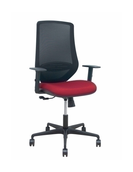 SILLA PIQUERAS Y CRESPO MARDOS BRAZOS REGULABLES ERGONOMICA MECANISMO BASCULANTE RESPALDO MALLA NEGRA ASIENTO TAPIZADO BALI GRAN