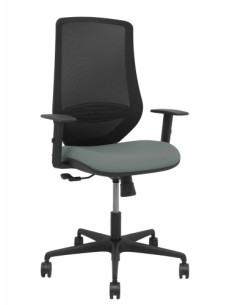SILLA PIQUERAS Y CRESPO MARDOS BRAZOS REGULABLES ERGONOMICA MECANISMO BASCULANTE RESPALDO MALLA NEGRA ASIENTO TAPIZADO BALI GRIS