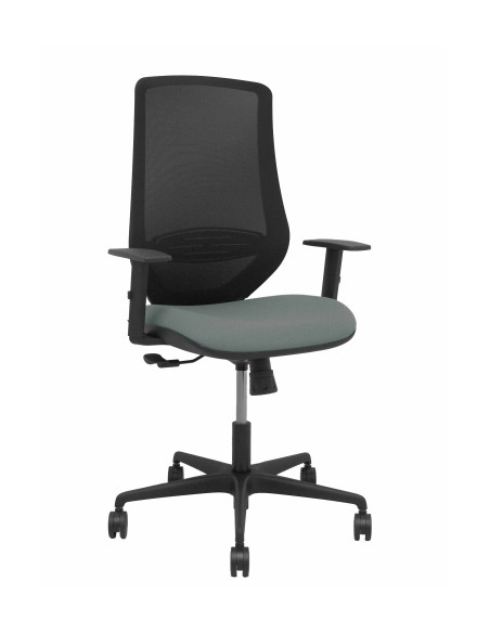 SILLA PIQUERAS Y CRESPO MARDOS BRAZOS REGULABLES ERGONOMICA MECANISMO BASCULANTE RESPALDO MALLA NEGRA ASIENTO TAPIZADO BALI GRIS