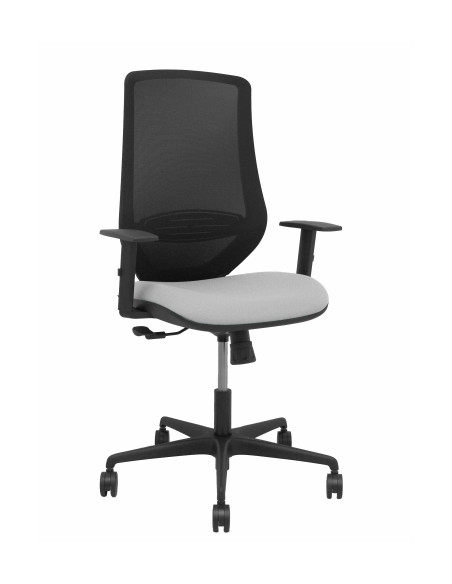 SILLA PIQUERAS Y CRESPO MARDOS BRAZOS REGULABLES ERGONOMICA MECANISMO BASCULANTE RESPALDO MALLA NEGRA ASIENTO TAPIZADO BALI GRIS