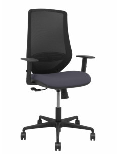 SILLA PIQUERAS Y CRESPO MARDOS BRAZOS REGULABLES ERGONOMICA MECANISMO BASCULANTE RESPALDO MALLA NEGRA ASIENTO TAPIZADO BALI GRIS