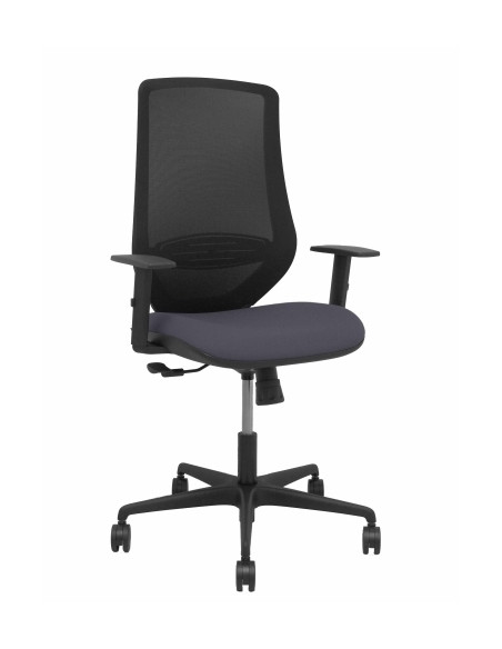 SILLA PIQUERAS Y CRESPO MARDOS BRAZOS REGULABLES ERGONOMICA MECANISMO BASCULANTE RESPALDO MALLA NEGRA ASIENTO TAPIZADO BALI GRIS