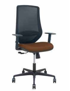 SILLA PIQUERAS Y CRESPO MARDOS BRAZOS REGULABLES ERGONOMICA MECANISMO BASCULANTE RESPALDO MALLA NEGRA ASIENTO TAPIZADO BALI MARR