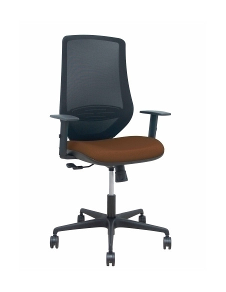 SILLA PIQUERAS Y CRESPO MARDOS BRAZOS REGULABLES ERGONOMICA MECANISMO BASCULANTE RESPALDO MALLA NEGRA ASIENTO TAPIZADO BALI MARR