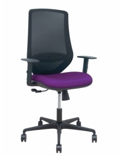 SILLA PIQUERAS Y CRESPO MARDOS BRAZOS REGULABLES ERGONOMICA MECANISMO BASCULANTE RESPALDO MALLA NEGRA ASIENTO TAPIZADO BALI MORA