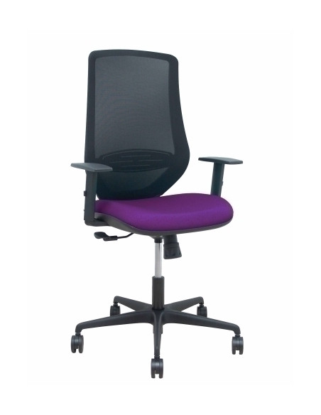 SILLA PIQUERAS Y CRESPO MARDOS BRAZOS REGULABLES ERGONOMICA MECANISMO BASCULANTE RESPALDO MALLA NEGRA ASIENTO TAPIZADO BALI MORA