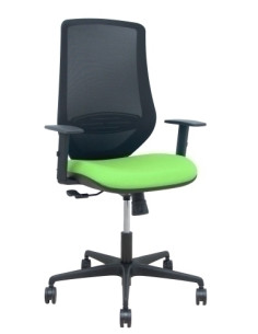 SILLA PIQUERAS Y CRESPO MARDOS BRAZOS REGULABLES ERGONOMICA MECANISMO BASCULANTE RESPALDO MALLA NEGRA ASIENTO TAPIZADO BALI PIST