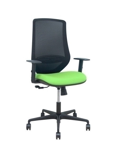 SILLA PIQUERAS Y CRESPO MARDOS BRAZOS REGULABLES ERGONOMICA MECANISMO BASCULANTE RESPALDO MALLA NEGRA ASIENTO TAPIZADO BALI PIST