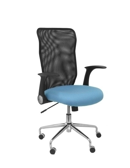 SILLA PIQUERAS Y CRESPO MINAYA BRAZOS RETRACTILES MECANISMO BASCULANTE ERGONOMICA RESPALDO MALLA TRANSPIRABLE NEGRA ASIENTO TAPI