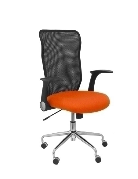 SILLA PIQUERAS Y CRESPO MINAYA BRAZOS RETRACTILES MECANISMO BASCULANTE ERGONOMICA RESPALDO MALLA TRANSPIRABLE NEGRA ASIENTO TAPI