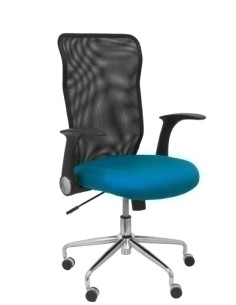 SILLA PIQUERAS Y CRESPO MINAYA BRAZOS RETRACTILES MECANISMO BASCULANTE ERGONOMICA RESPALDO MALLA TRANSPIRABLE NEGRA ASIENTO TAPI