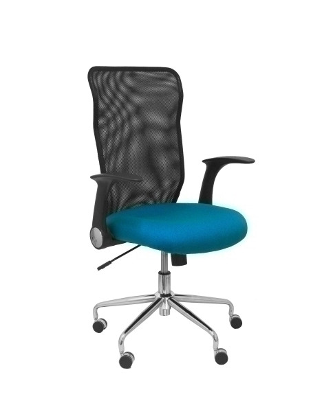 SILLA PIQUERAS Y CRESPO MINAYA BRAZOS RETRACTILES MECANISMO BASCULANTE ERGONOMICA RESPALDO MALLA TRANSPIRABLE NEGRA ASIENTO TAPI
