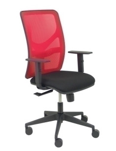 SILLA PIQUERAS Y CRESPO MOTILLA BRAZOS REGULABLES MECANISMO SINCRO CON REGULADOR DE TENSION REFUEZO LUMBAR RESPALDO DE MALLA ROJ