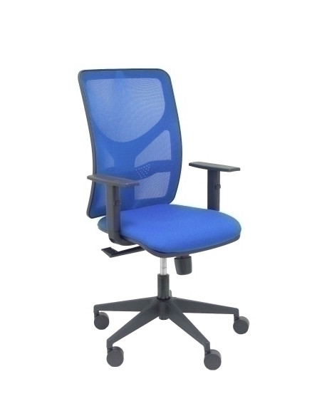 SILLA PIQUERAS Y CRESPO MOTILLA BRAZOS REGULABLES MECANISMO SINCRO CON REGULADOR DE TENSION RESPALDO DE MALLA AZUL Y ASIENTO TAP