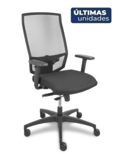 SILLA PIQUERAS Y CRESPO OROPESA S BRAZOS REGULABLES MECANISMO SINCRO con TRASLACK REFUERZO LUMBAR RESPALDO MALLA NEGRA Y ASIENTO