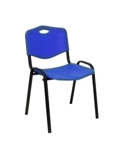 SILLA PIQUERAS Y CRESPO ROBLEDO CONFIDENTE ERGONOMICA APILABLE ESTRUCTURA NEGRA ASIENTO Y RESPALDO PVC AZUL PACK de 2