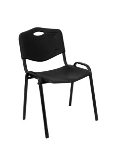 SILLA PIQUERAS Y CRESPO ROBLEDO CONFIDENTE ERGONOMICA APILABLE ESTRUCTURA NEGRA ASIENTO Y RESPALDO PVC NEGRO PACK de 1