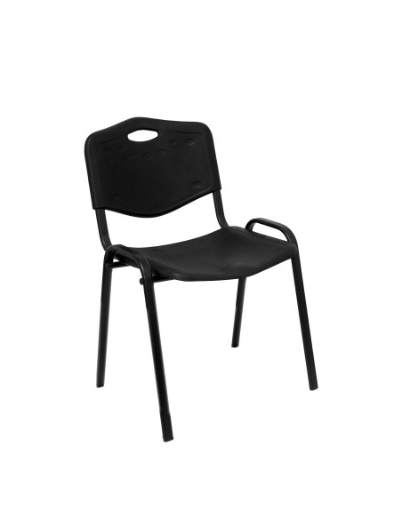 SILLA PIQUERAS Y CRESPO ROBLEDO CONFIDENTE ERGONOMICA APILABLE ESTRUCTURA NEGRA ASIENTO Y RESPALDO PVC NEGRO PACK de 1