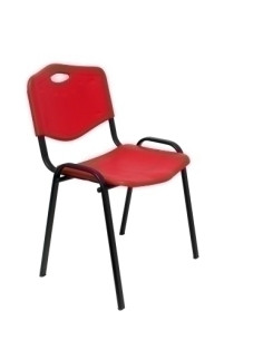 SILLA PIQUERAS Y CRESPO ROBLEDO CONFIDENTE ERGONOMICA APILABLE ESTRUCTURA NEGRA ASIENTO Y RESPALDO PVC ROJO PACK de 2