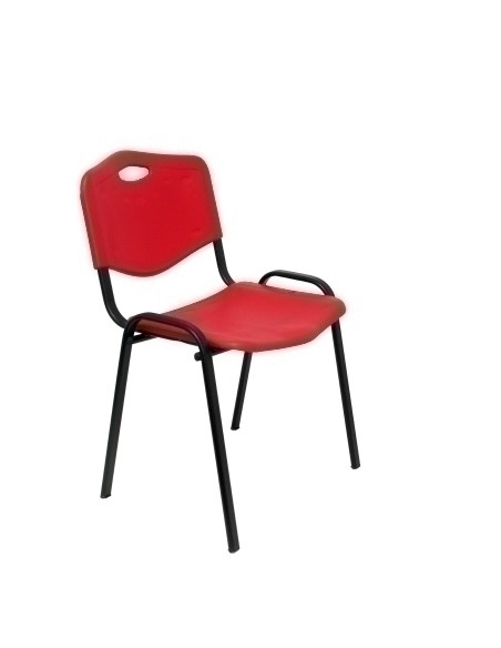 SILLA PIQUERAS Y CRESPO ROBLEDO CONFIDENTE ERGONOMICA APILABLE ESTRUCTURA NEGRA ASIENTO Y RESPALDO PVC ROJO PACK de 2