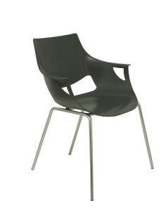 SILLA PIQUERAS Y CRESPO TORRENUEVA CONFIDENTE ERGONOMICA BRAZOS FIJOS ESTRUCTURA METALICA TUBULAR ASIENTO MONOBLOQUE EN PVC GRIS