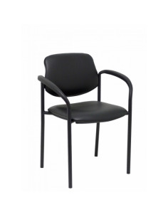 SILLA PIQUERAS Y CRESPO VILLALGORDO CONFIDENTE BRAZOS FIJOS CHASIS NEGRO ASIENTO Y RESPALDO TAPIZADOS SIMILPIEL NEGRO