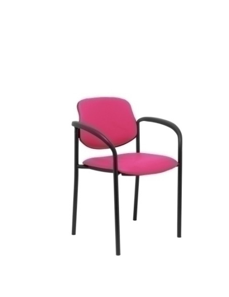 SILLA PIQUERAS Y CRESPO VILLALGORDO CONFIDENTE BRAZOS FIJOS CHASIS NEGRO ASIENTO Y RESPALDO TAPIZADOS SIMILPIEL ROSA