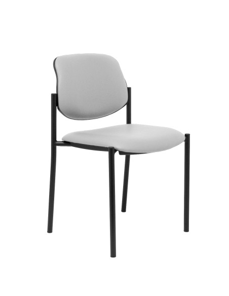 SILLA PIQUERAS Y CRESPO VILLALGORDO CONFIDENTE CHASIS NEGRO ASIENTO Y RESPALDO TAPIZADOS SIMILPIEL GRIS