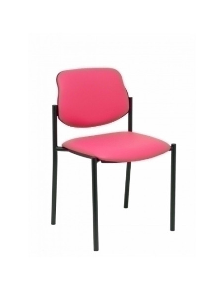 SILLA PIQUERAS Y CRESPO VILLALGORDO CONFIDENTE CHASIS NEGRO ASIENTO Y RESPALDO TAPIZADOS SIMILPIEL ROSA
