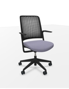 SILLA PIQUERAS Y CRESPO WITHME BRAZOS FIJOS MECANISMO de AUTOTENSION RESPALDO MALLA NEGRA Y ASIENTO TAPIZADO ERA GRIS CLARO