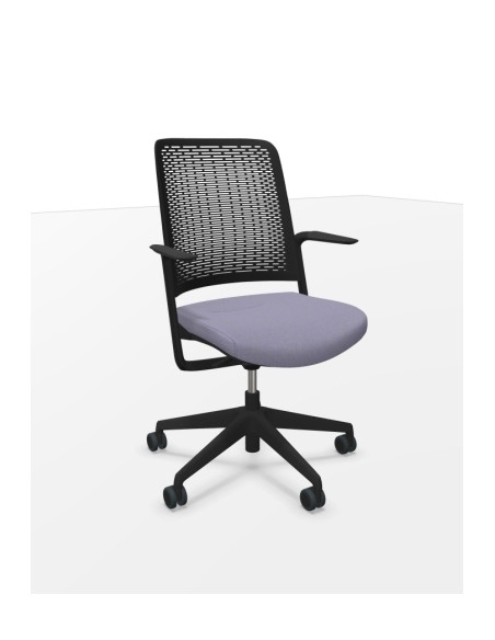 SILLA PIQUERAS Y CRESPO WITHME BRAZOS FIJOS MECANISMO de AUTOTENSION RESPALDO MALLA NEGRA Y ASIENTO TAPIZADO ERA GRIS CLARO