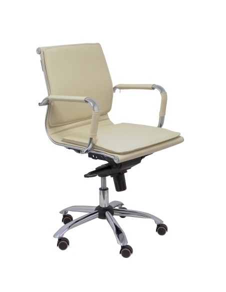 SILLA PIQUERAS Y CRESPO YESTE CONFIDENTE MECANISMO BASCULANTE REGULABLE EN ALTURA ASIENTO Y RESPALDO TAPIZADO SIMILPIEL CREMA
