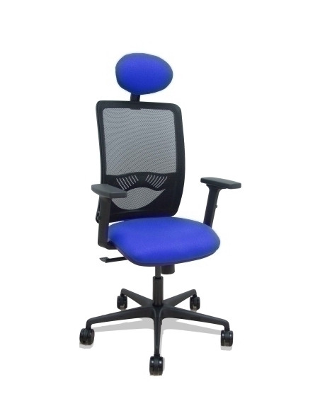 SILLA PIQUERAS Y CRESPO ZULEMA BRAZOS 2D Y APOYO LUMBAR REGULABLES CABECERO FIJO MECANISMO SINCRO RUEDAS NYLON de 65 RESPALDO DE