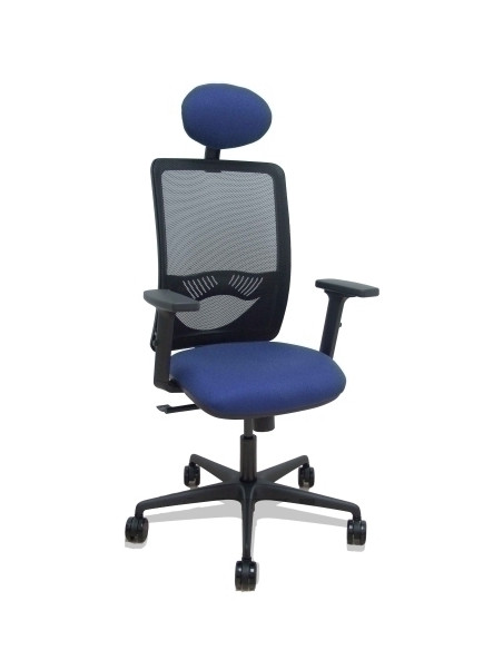 SILLA PIQUERAS Y CRESPO ZULEMA BRAZOS 2D Y APOYO LUMBAR REGULABLES CABECERO FIJO MECANISMO SINCRO RUEDAS NYLON de 65 RESPALDO DE