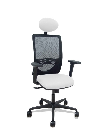 SILLA PIQUERAS Y CRESPO ZULEMA BRAZOS 2D Y APOYO LUMBAR REGULABLES CABECERO FIJO MECANISMO SINCRO RUEDAS NYLON de 65 RESPALDO DE