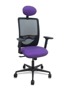 SILLA PIQUERAS Y CRESPO ZULEMA BRAZOS 2D Y APOYO LUMBAR REGULABLES CABECERO FIJO MECANISMO SINCRO RUEDAS NYLON de 65 RESPALDO DE