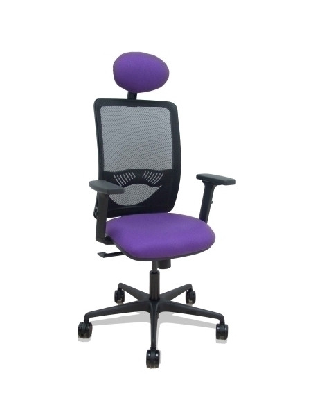 SILLA PIQUERAS Y CRESPO ZULEMA BRAZOS 2D Y APOYO LUMBAR REGULABLES CABECERO FIJO MECANISMO SINCRO RUEDAS NYLON de 65 RESPALDO DE