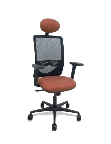 SILLA PIQUERAS Y CRESPO ZULEMA BRAZOS 2D Y APOYO LUMBAR REGULABLES CABECERO FIJO MECANISMO SINCRO RUEDAS NYLON de 65 RESPALDO DE