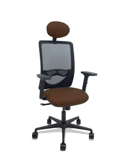 SILLA PIQUERAS Y CRESPO ZULEMA BRAZOS 2D Y APOYO LUMBAR REGULABLES CABECERO FIJO MECANISMO SINCRO RUEDAS NYLON de 65 RESPALDO DE