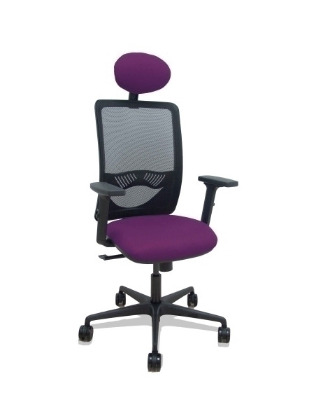 SILLA PIQUERAS Y CRESPO ZULEMA BRAZOS 2D Y APOYO LUMBAR REGULABLES CABECERO FIJO MECANISMO SINCRO RUEDAS NYLON de 65 RESPALDO DE