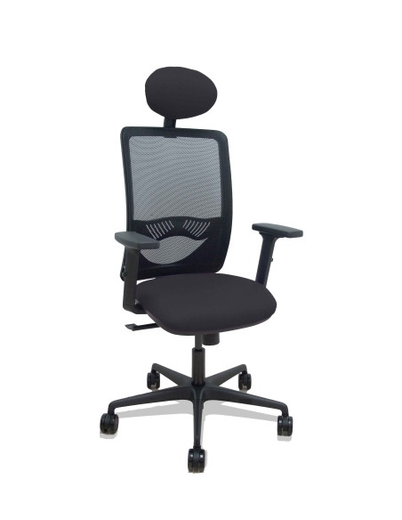 SILLA PIQUERAS Y CRESPO ZULEMA BRAZOS 2D Y APOYO LUMBAR REGULABLES CABECERO FIJO MECANISMO SINCRO RUEDAS NYLON de 65 RESPALDO DE