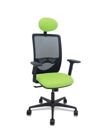 SILLA PIQUERAS Y CRESPO ZULEMA BRAZOS 2D Y APOYO LUMBAR REGULABLES CABECERO FIJO MECANISMO SINCRO RUEDAS NYLON de 65 RESPALDO DE